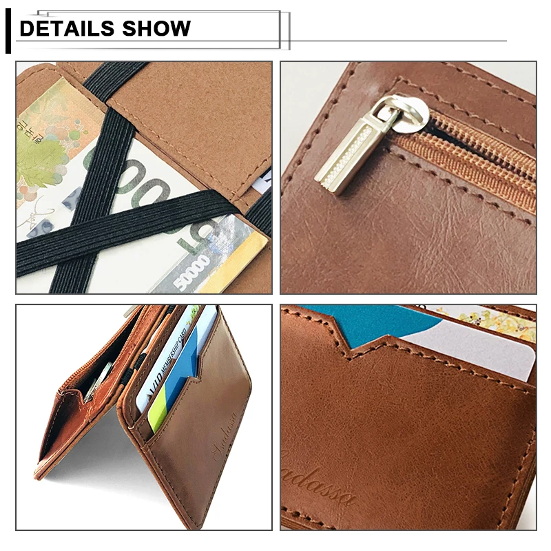 New Fashion Creative Design Men's Short Magic Wallet PU Leather Coin Purse For Men Casual Credit Card Holder Male Clutch Pocket | Багаж и