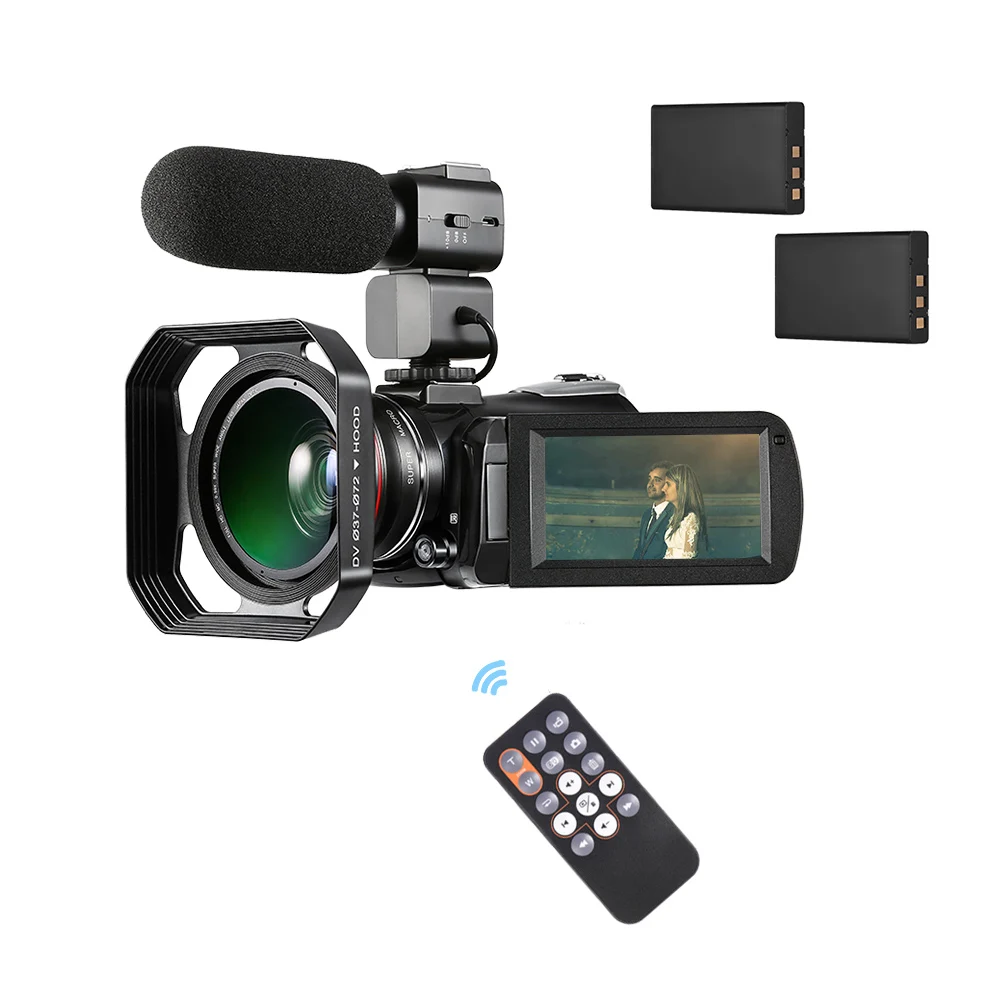 ORDRO AC3 4K WiFi цифровая видеокамера DV рекордер 24MP 30X зум IR Night 2 шт. аккумуляторные