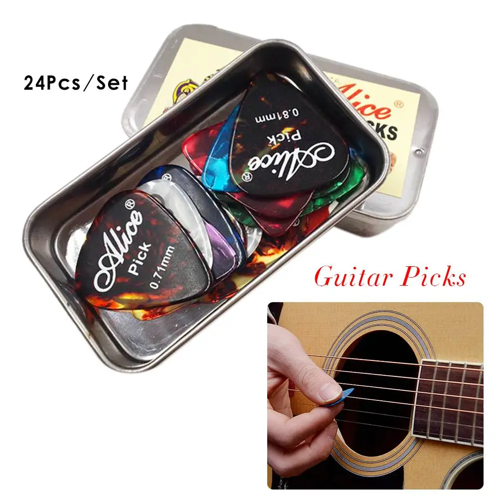 24 шт. гитарные палочки железная коробка части пение рок жесты музыкальные