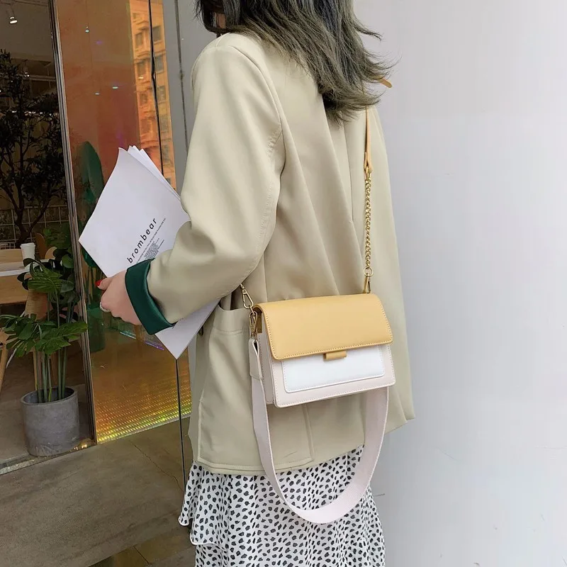 Летние женские сумка мягкая из искусственной кожи цепи Диагональ посылка Bolsa