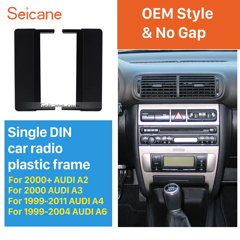 Seicane 1Din 2000 + AUDI A2 A3 1999 2011 A4 для 2004 A6 автомобильное радио фасция стерео рама панель