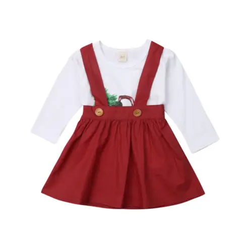 

Christmas Clothes Set Baby Girls Tops Cotton +Tutu Dress 2PCS Outfits Clothes Set Size 6M-4T