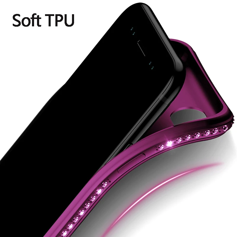 Блестящие чехлы для телефонов iPhone XS Max XR X 8 7 6 6S Plus Samsung S8 S9 Note 9 чехол с блестящими