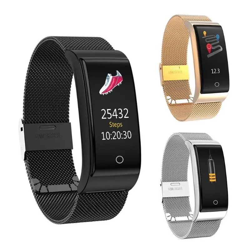 F4 Bluetooth 0 96 дюймов Экран крови Давление монитор сердечного ритма Смарт