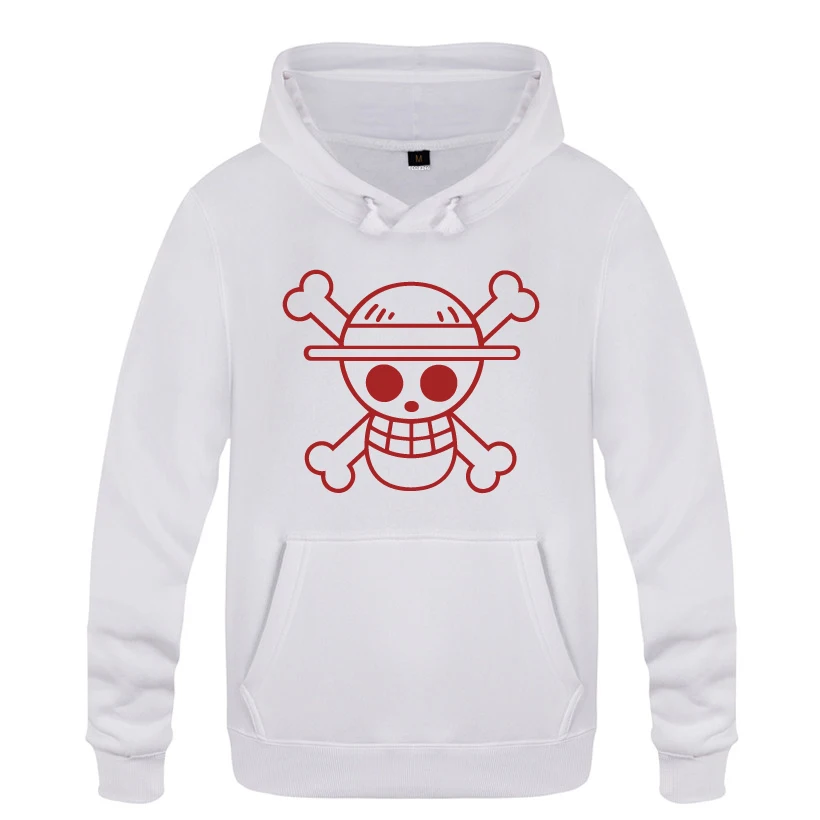 

Luffy Straw Hat One Piece Cute Cartoon Hoodies Men 2018 Men's Pullover Fleece Hooded Sweatshirts
