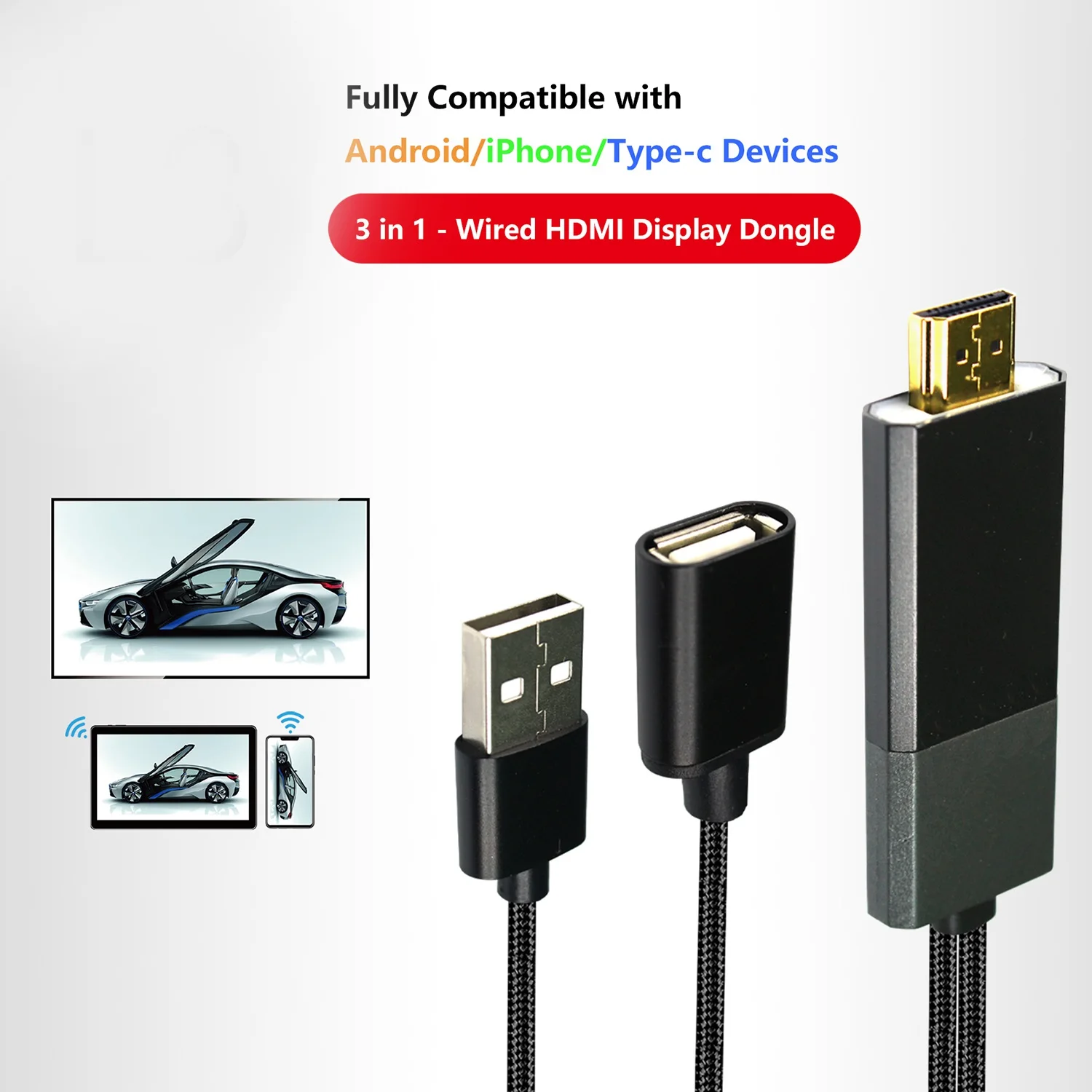 L8 ТВ приставка Смарт HDTV Av адаптер цифровой к Hdmi 1080 P видео приемник дисплей кабель