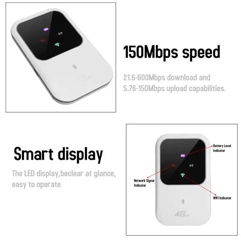 Портативный Wi Fi роутер M80 4G Lte беспроводной мобильный модем 150 Мбит/с 2 4 ГГц бокс