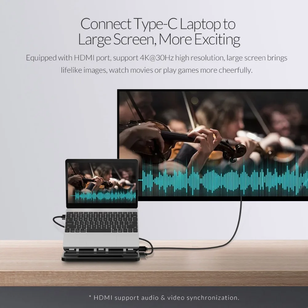 ORICO USB C концентратор к HDMI PD 3 0 с многоугольным регулируемым держателем для MacBook