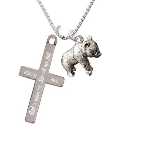 Панда медведь стоя-она не будет падать-крест ожерелье | Украшения и аксессуары