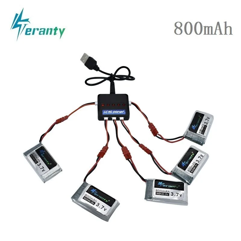 3 7 V 800mAh 25c Lipo батарея и (5 в 1) зарядное устройство для Syma X5 X5HC X5HW X5UW X5UC RC Quadcopter Дрон