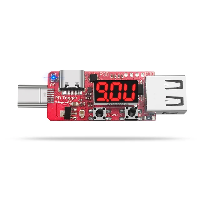 PD Quick Charge Trigger Digital Current Voltage Meter Ammeter Coulometer Charger Mobile Power Supply Type-c USB Tester Detector 5