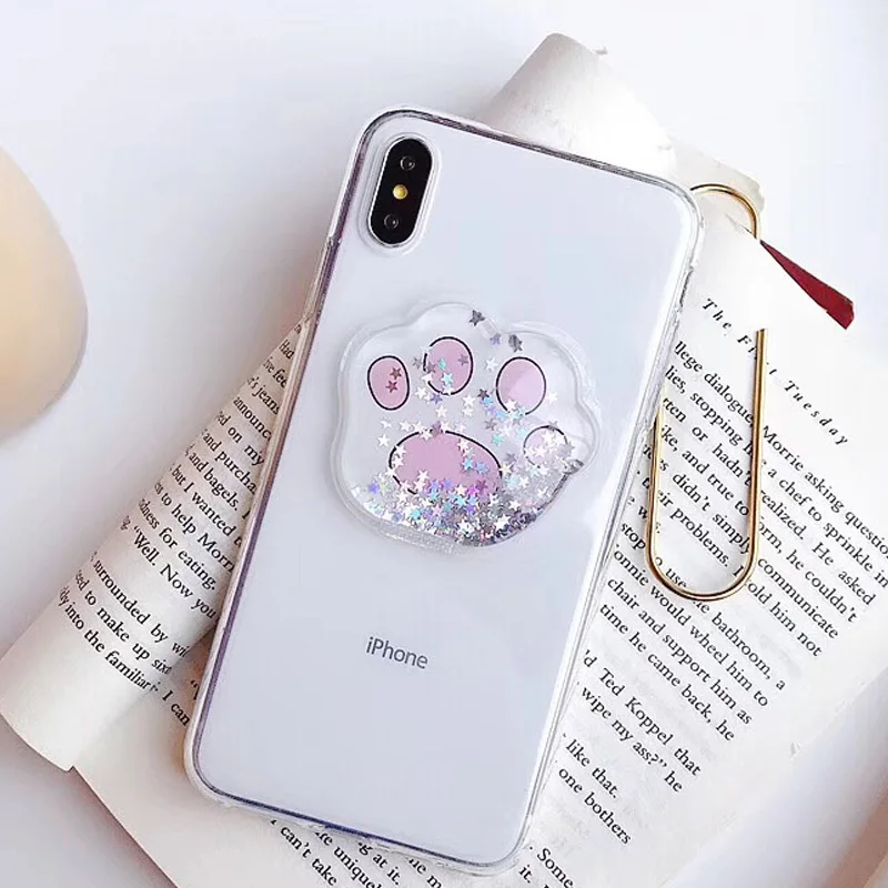 Moskado Cat-pad чехол для телефона iphone XS MAX XR X прозрачный плавающие блестки назад 8 7 6 6s