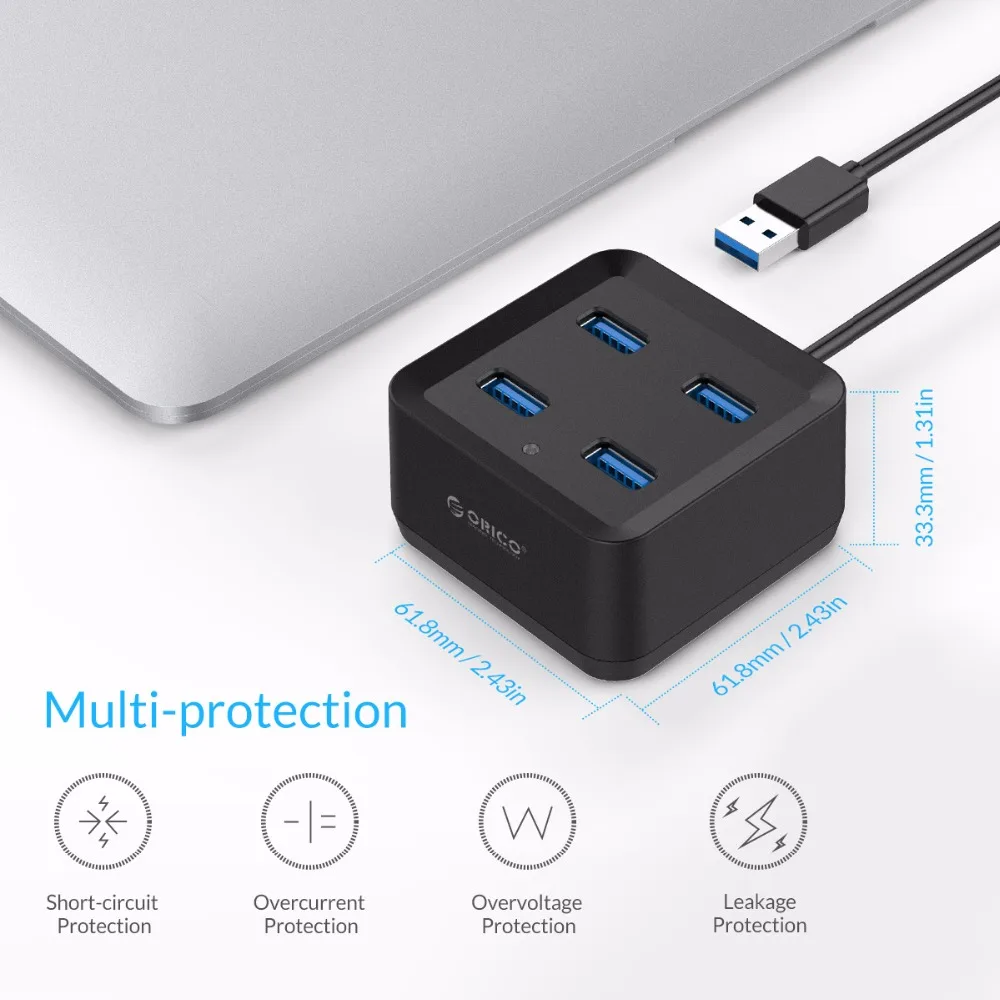 4 Портовый Концентратор ORICO с 3 футами кабеля USB/специально для настольного