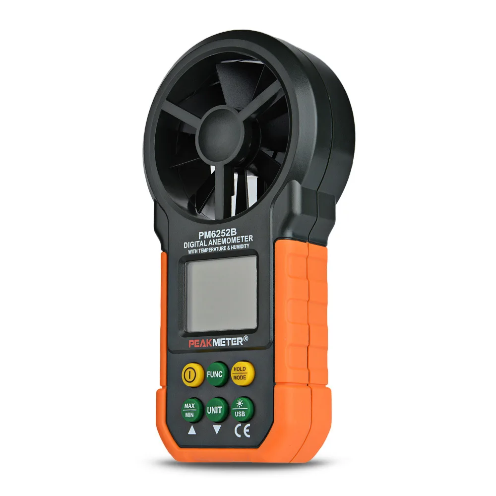 PEAKMETER PM6252B цифровой ветромер скорость воздуха объем измерения влажности