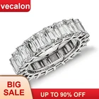 Женские обручальные кольца Vecalon, обручальные кольца из стерлингового серебра 925 пробы с цирконием 5А, ювелирные изделия