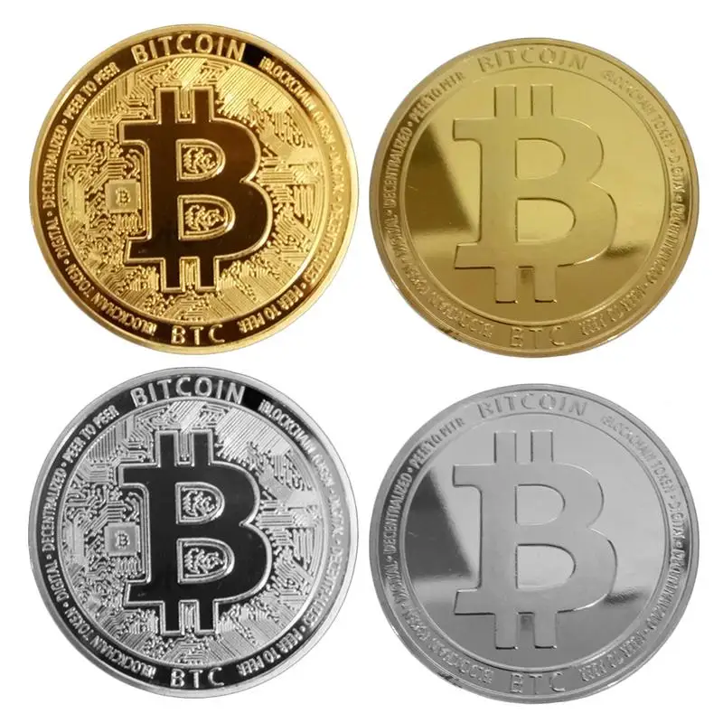 1 шт. Позолоченные физические биткоины Бит монета BTC с чехлом подарок физический