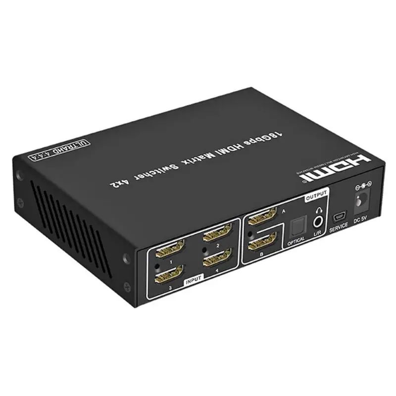 HDMI 18 Гбит/с 4x2 HDMI2.0 матричный коммутатор 4 K x 2 1080 P HD перфоратор Усилитель Поддержка