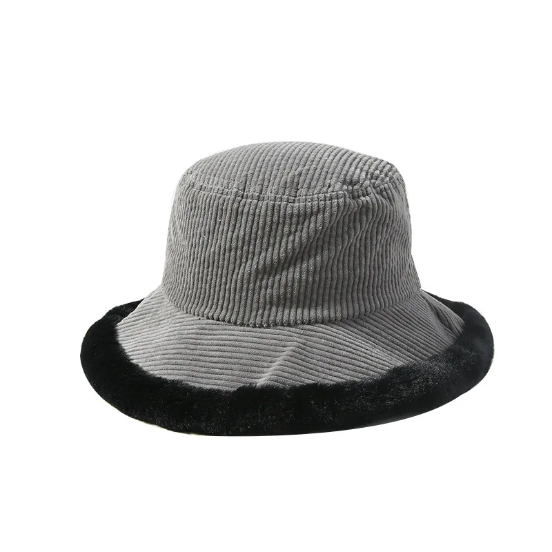 New Corduroy Fisherman Hat Female Women Ladies Autumn Winter Basin Cap Fur Basic Colors Fashion Good Quality Warm Hot Sale | Аксессуары