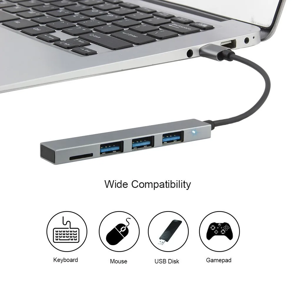 Usb 3 0 концентратор 4 порта TF кардридер для интерфейса типа C Высокоскоростной