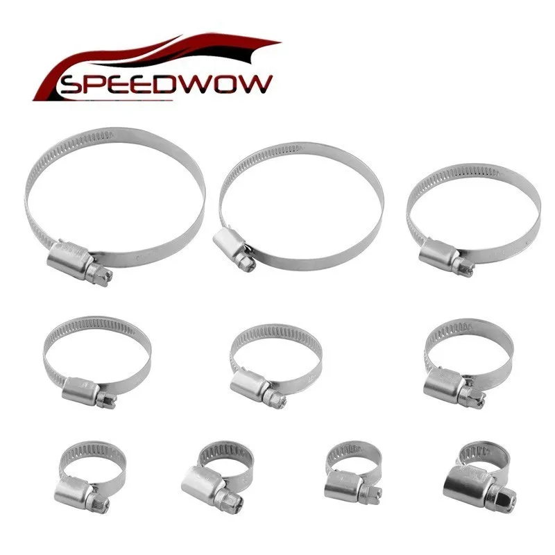 

SPEEDWOW нержавеющая сталь 201 10 размеров Регулируемый червячный привод Топливопровод хомуты для труб универсальная трубка для шланга винтовой ...