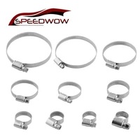 speedwow stainless steel 201 10 sizes adjustable worm drive fuel line pipe clamps universal hose tube gear screw band hose clip