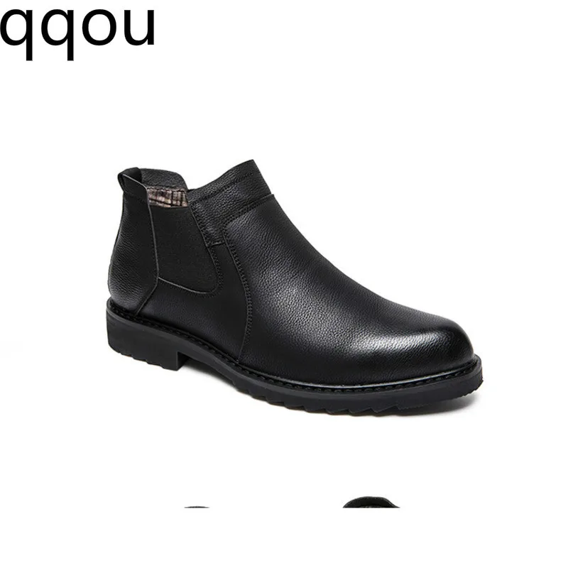 Cow Suede Chelsea Boots Men Sneakers High Quality Ankle Shoes Leather Winter Work Zapatos Hombre | Обувь