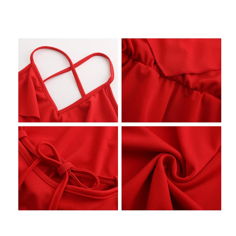 Gentillove летнее платье 2019 с открытой спиной крест на завязках оборками Комплект