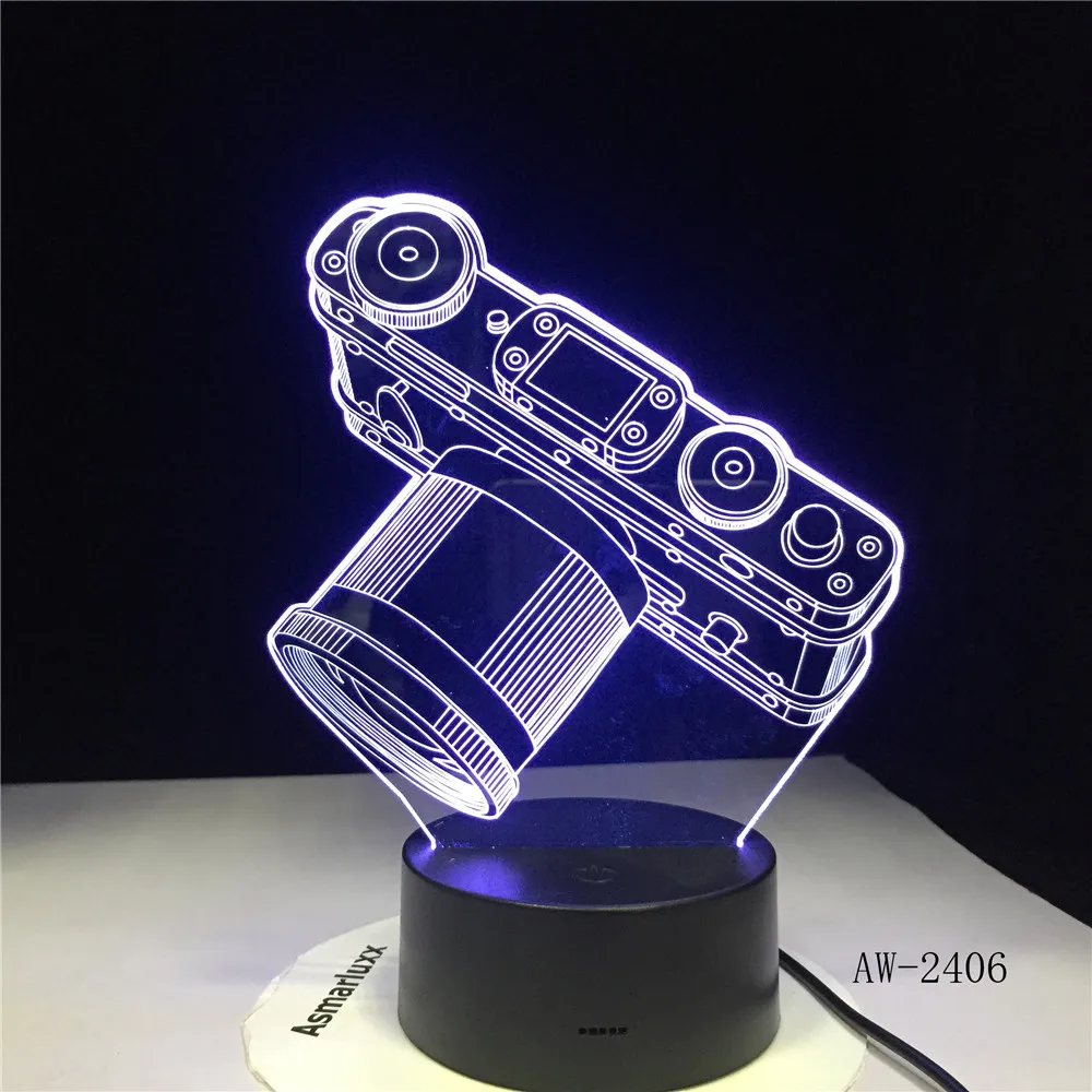 Новинка камера 3D лампа светодиодный светильник с питанием от батареи сенсорный