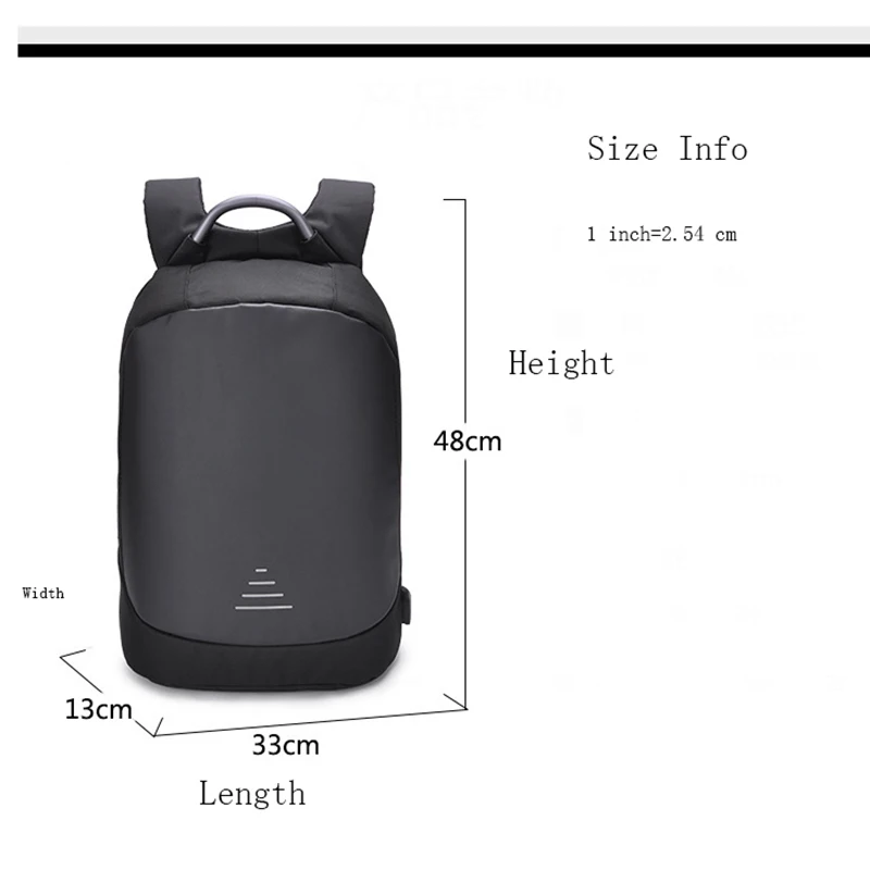 

2018 New Unisex Schoolbag Waterproof Laptop Backpack Usb Charging Luggage Travel Bags AntiTheft Backpack Business Shoulder Bag