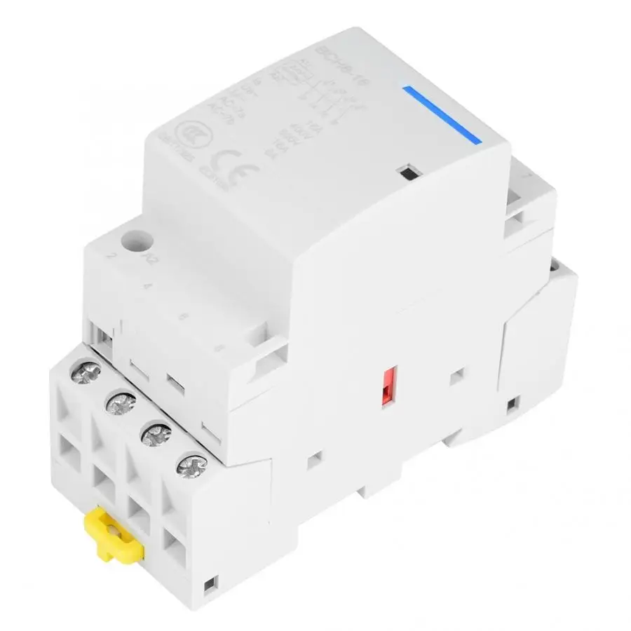 Контактор 4P 16A 24V 220V/230V 50/60Hz AC контактор для дома на din рейке 2NO 2NC магнитный