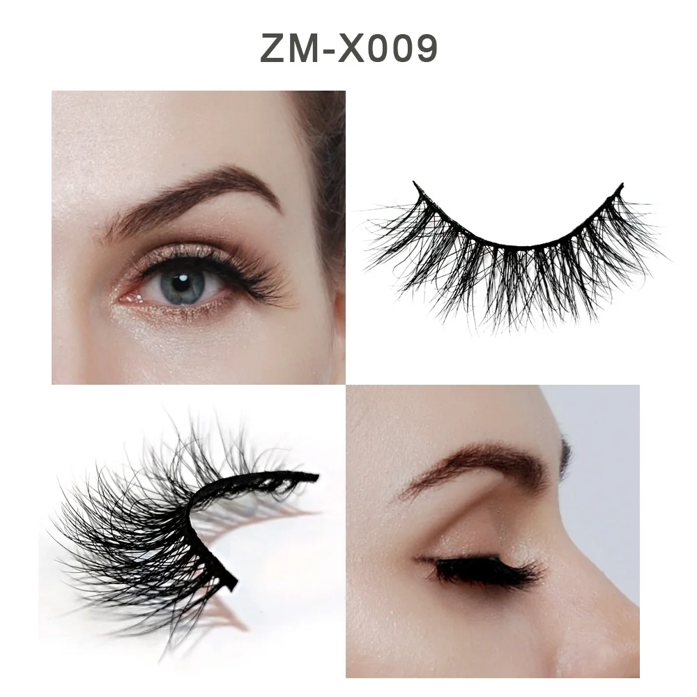 invisible band mink fur false eyelash own brand siberian lashes top grade clear hand mande 3d eyelashes ZM X009 | Красота и здоровье