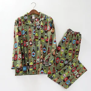 Зимняя Роскошная благородная Домашняя одежда Red Elk из 100% хлопка, брюки с длинным рукавом, пижамы, бархатная пижама из 2 предметов, Женский пижамный комплект