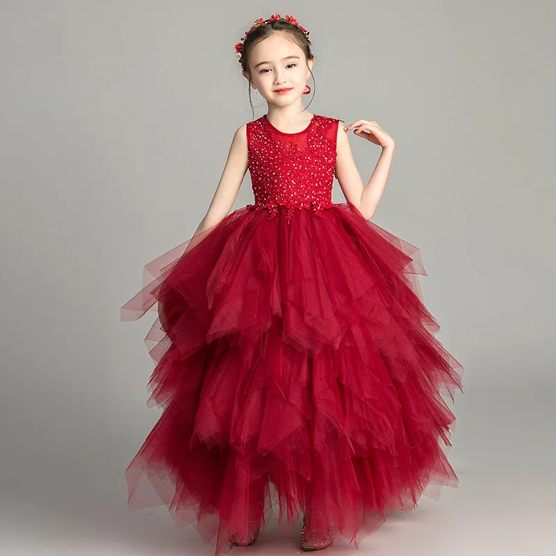 2022 Girls Eleghant Wedding Princess Dress Kids Evening Prom Dresses Bridemaid Ball Gown Party Clothing Carnival Costume | Детская