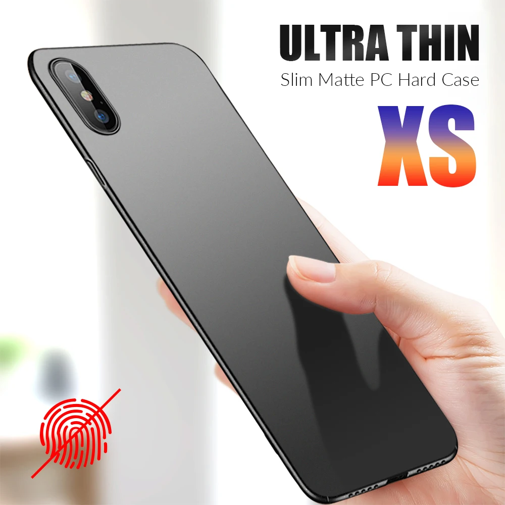 Ультратонкий чехол для iPhone X XS 11 Pro Max XR тонкий матовый 360 полный ПК жесткие чехлы |