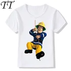 2018 Детские футболки с забавным принтом пожарного и Сэма, детские летние топы, для девочек и мальчиков, футболки с коротким рукавом, повседневная детская одежда, HKP2078