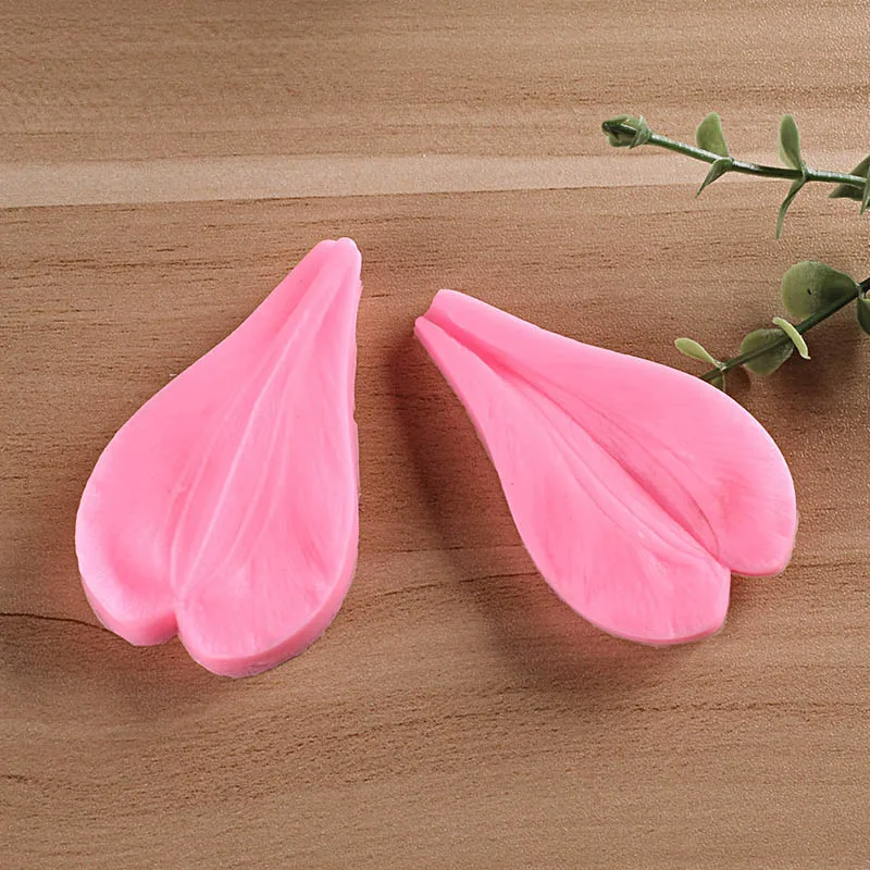 

Peony Flower leaf Candy Fondant Cake Clay Silicone Mold 3D Petals Embossed Fashion Cute Relief Chocolate Leaves Decorating Tools