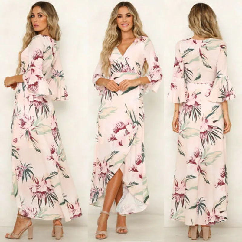 2019 новинка Брендовое Новое модное женское платье с v образным воротом оборками