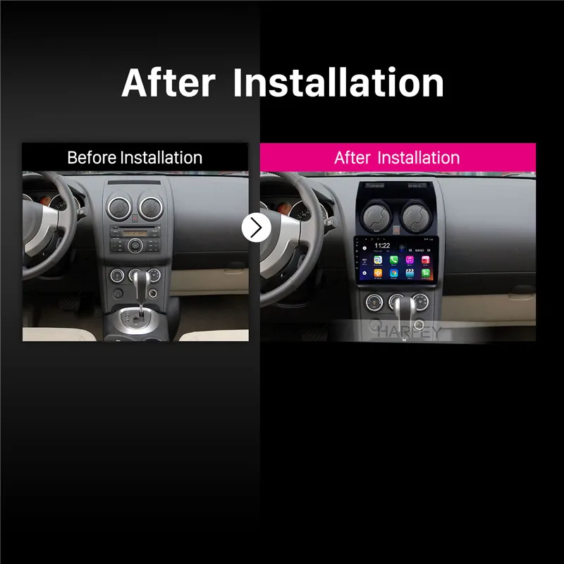 Автомобильный мультимедийный плеер Harfey 9 дюймов для NISSAN Qashqai Android 2005 Bluetooth радио GPS