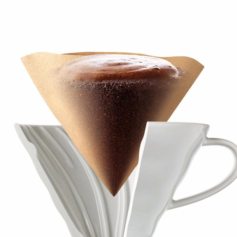 Япония Импорт Hario V60 фильтр для кофе 01 02 графа Кофе натуральный бумажный фильтры для 4 стаканов для бариста VCF-01-100 капающая бумага