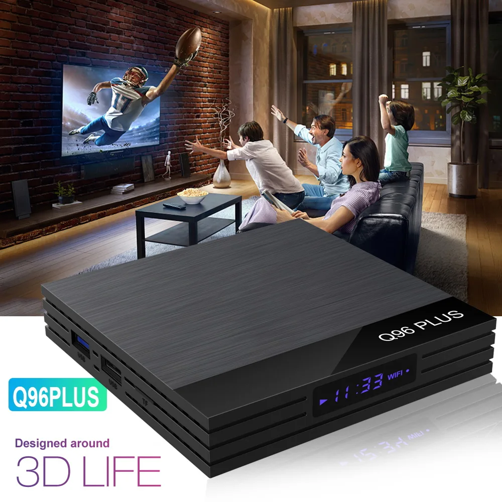 ТВ приставка Q96 Plus Smart Android 8 1 RK3328 Четырехъядерный 4 ГБ/32 ГБ Bluetooth 0 телеприставка WiFi