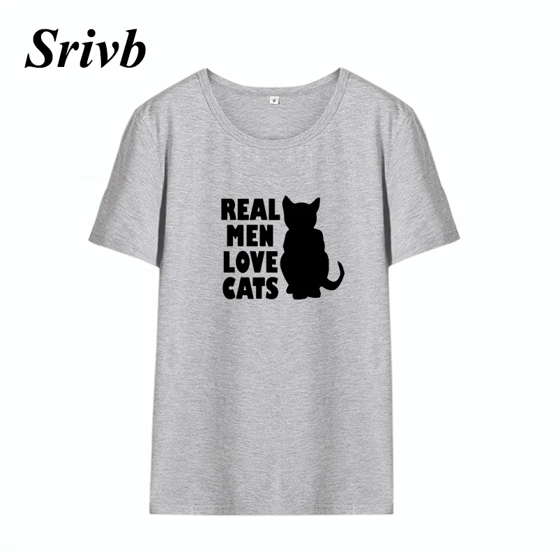 Srivb настоящая мужская футболка с принтом Love Cats женская Harajuku летняя большого