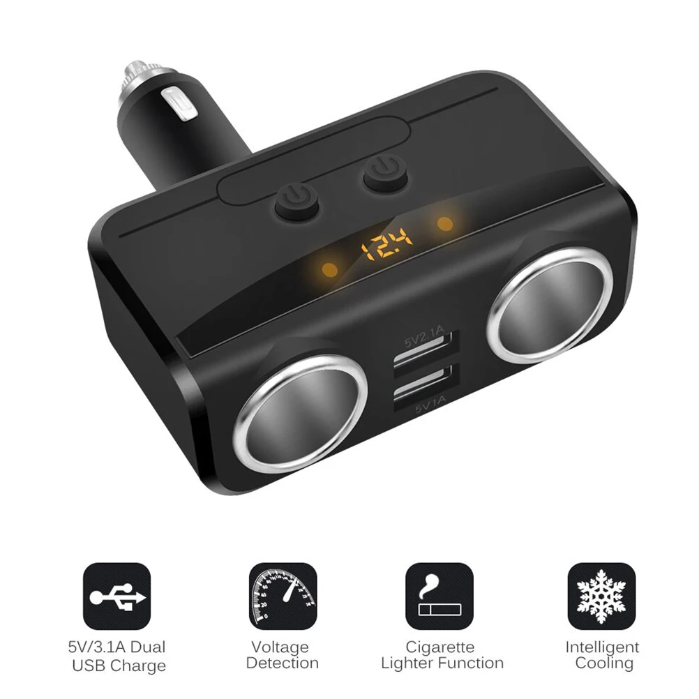 12 V-24 V Авто 2 Порты usb Зарядное устройство двойной разветвитель прикуривателя