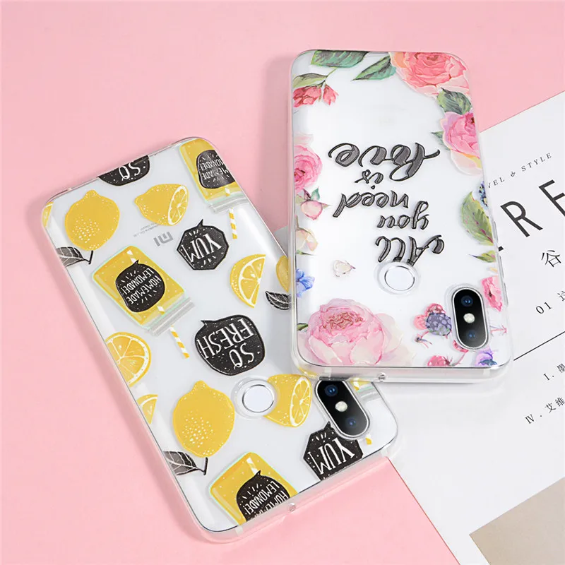Lovebay лимонные цветы фруктов с рисунком Письмо Мягкий силиконовый чехол для Xiaomi