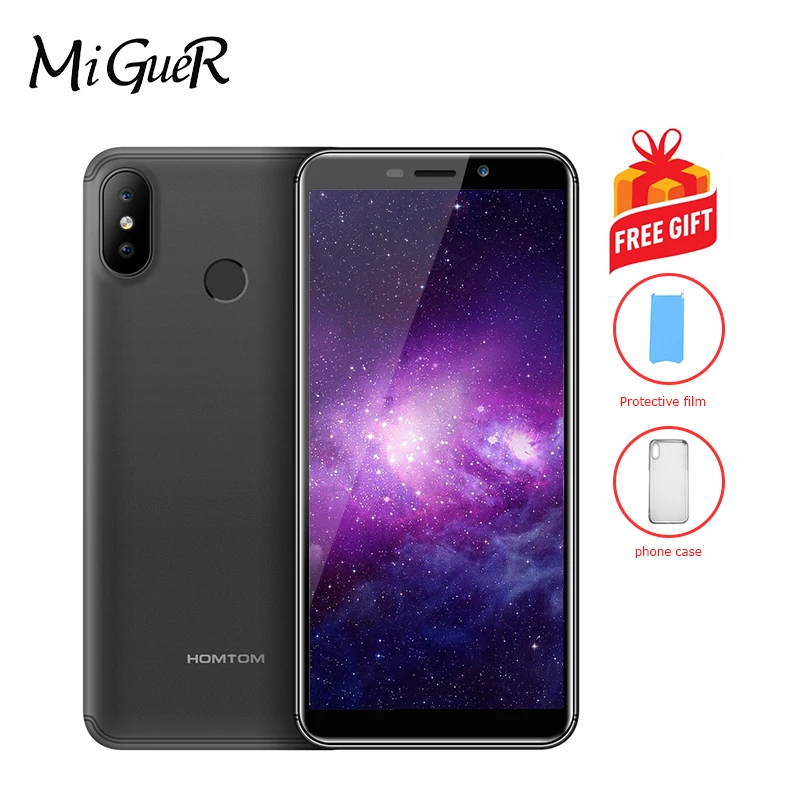 HOMTOM C1 5 &quotдюймов 18:9 HD Экран мобильного телефона MT6580 4 ядра 1 GB + 16 Dual SIM Face ID