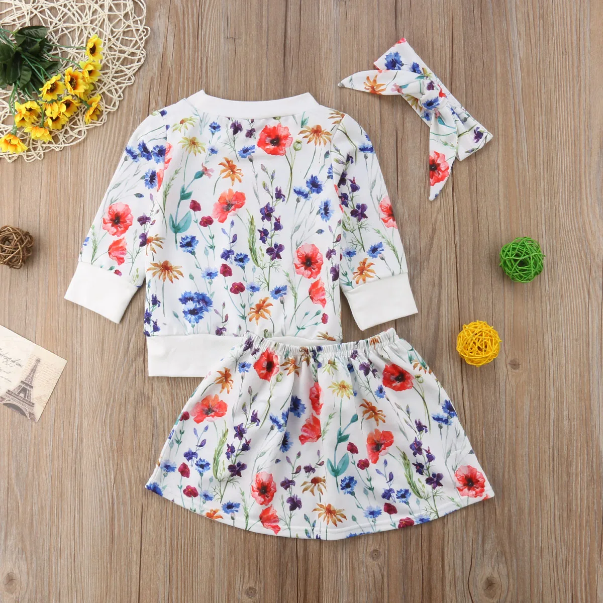 Brand New Toddler Baby Girl Outfit Clothes Floral T-shirt Top+Tutu Dress Skirt 3PCS Set Lovely Clothing | Детская одежда и обувь