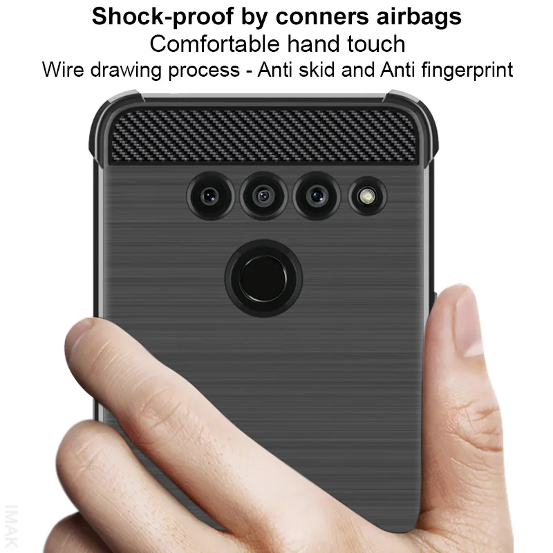 Противоударный чехол с подушкой безопасности для телефона LG V50 Thinq 5G Imak кожаным