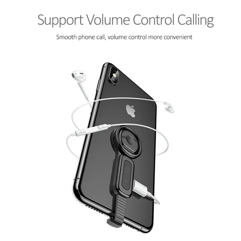Адаптер с двойным кольцом держателем Lightning для iPhone AUX до 3 5 мм аудио зарядное