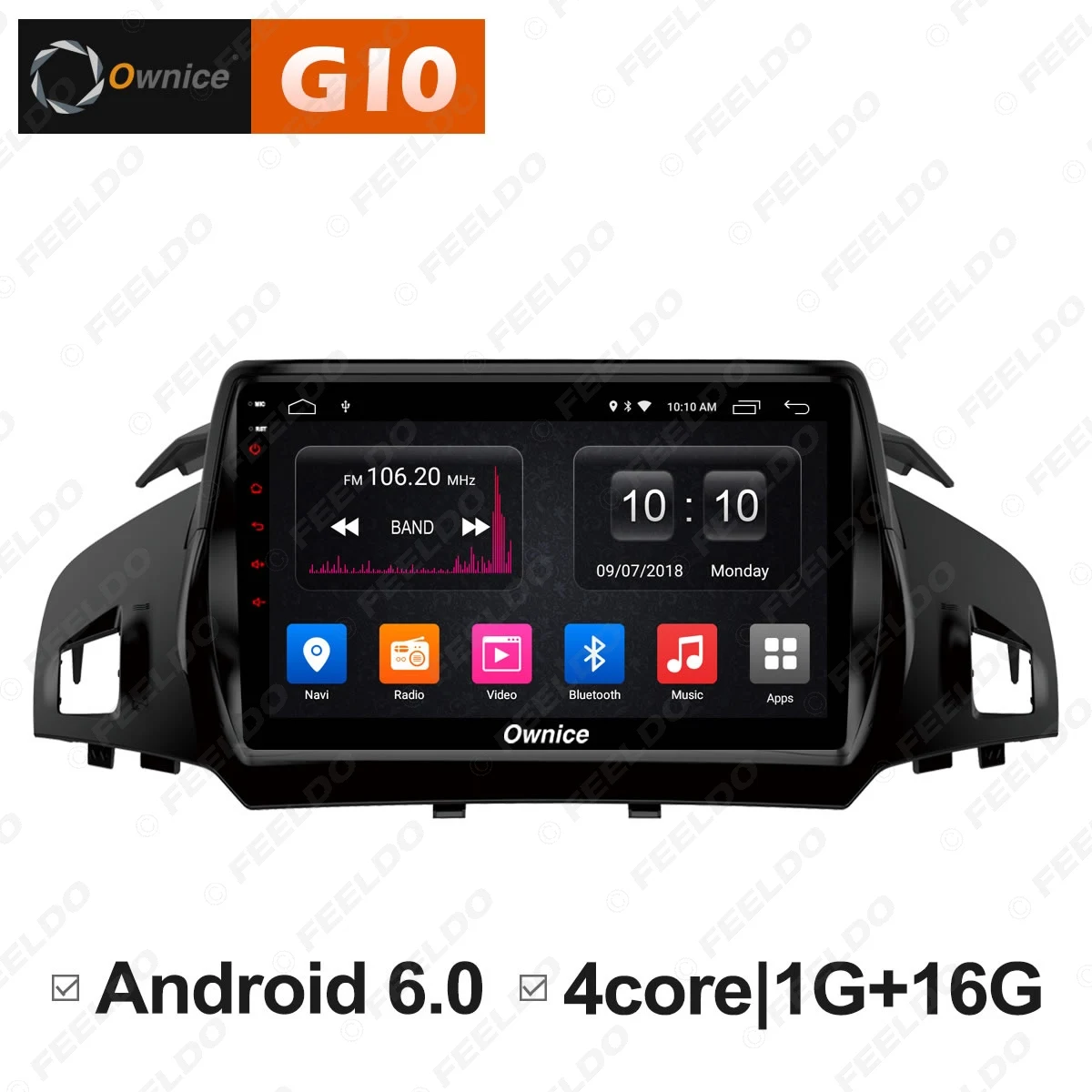 FEELDO 9 &quotAndroid 6 0 4 ядерный/DDR3 1G/16G/поддержка 4G ключ автомобильный медиаплеер для kuga