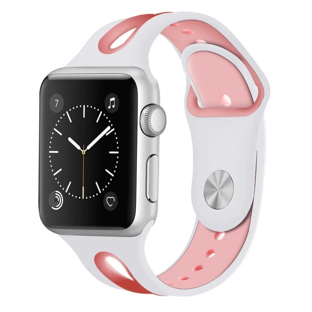 Ремешок резиновый для Apple Watch Band 44 мм 40 спортивный силиконовый браслет наручных