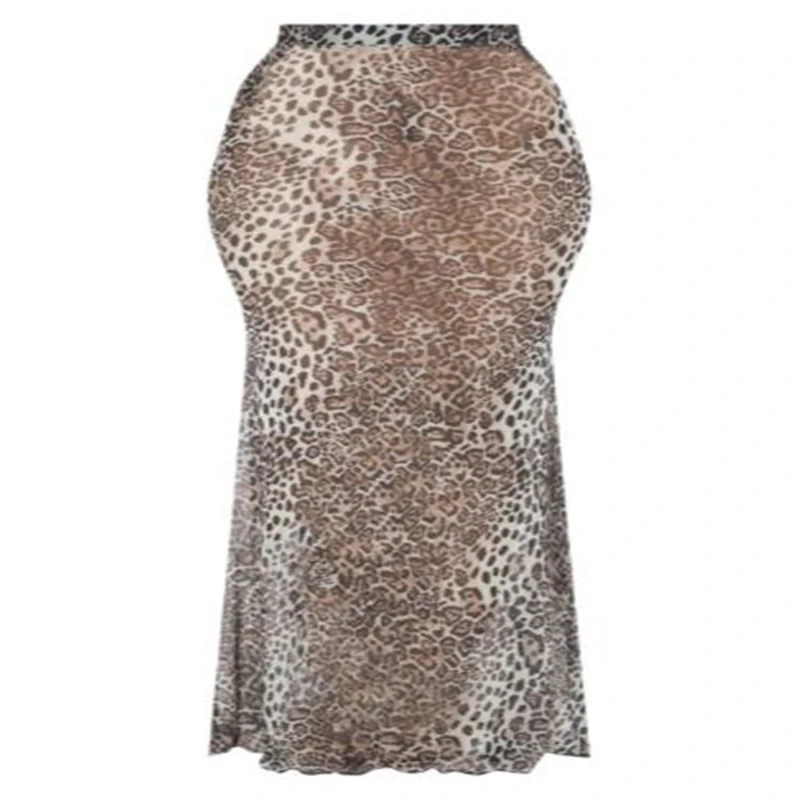 

Женская летняя сексуальная леопардовая длинная юбка макси с высокой талией, эластичная модная женская одежда